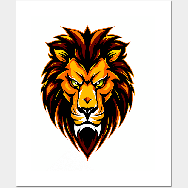 Crazy Lion Face Wall Art by KDCreativeDesign